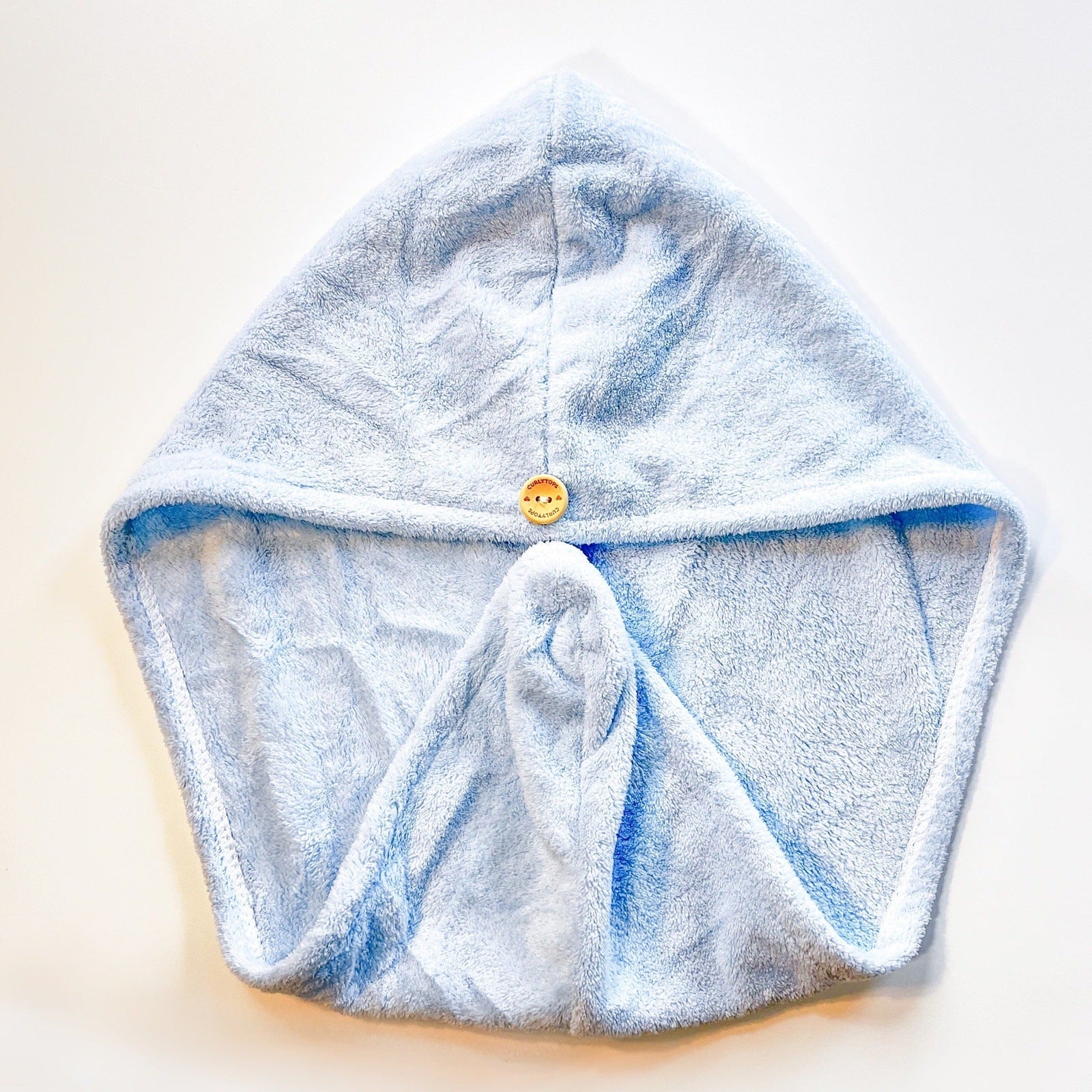 Curlytops Blue Microfibre Hair towel for plopping and drying curly hair