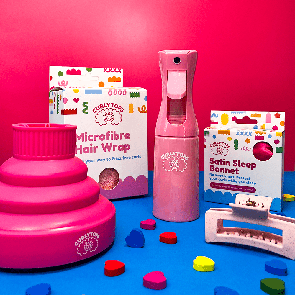 Pink curly hair kit