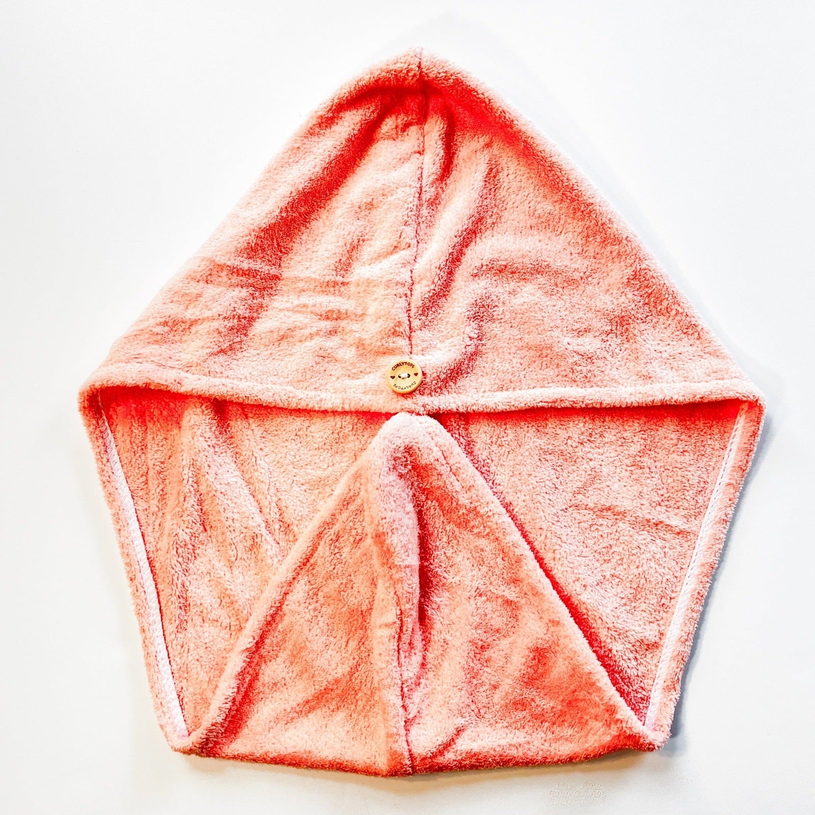 Curlytops Pink Microfibre Hair towel for plopping and drying curly hair