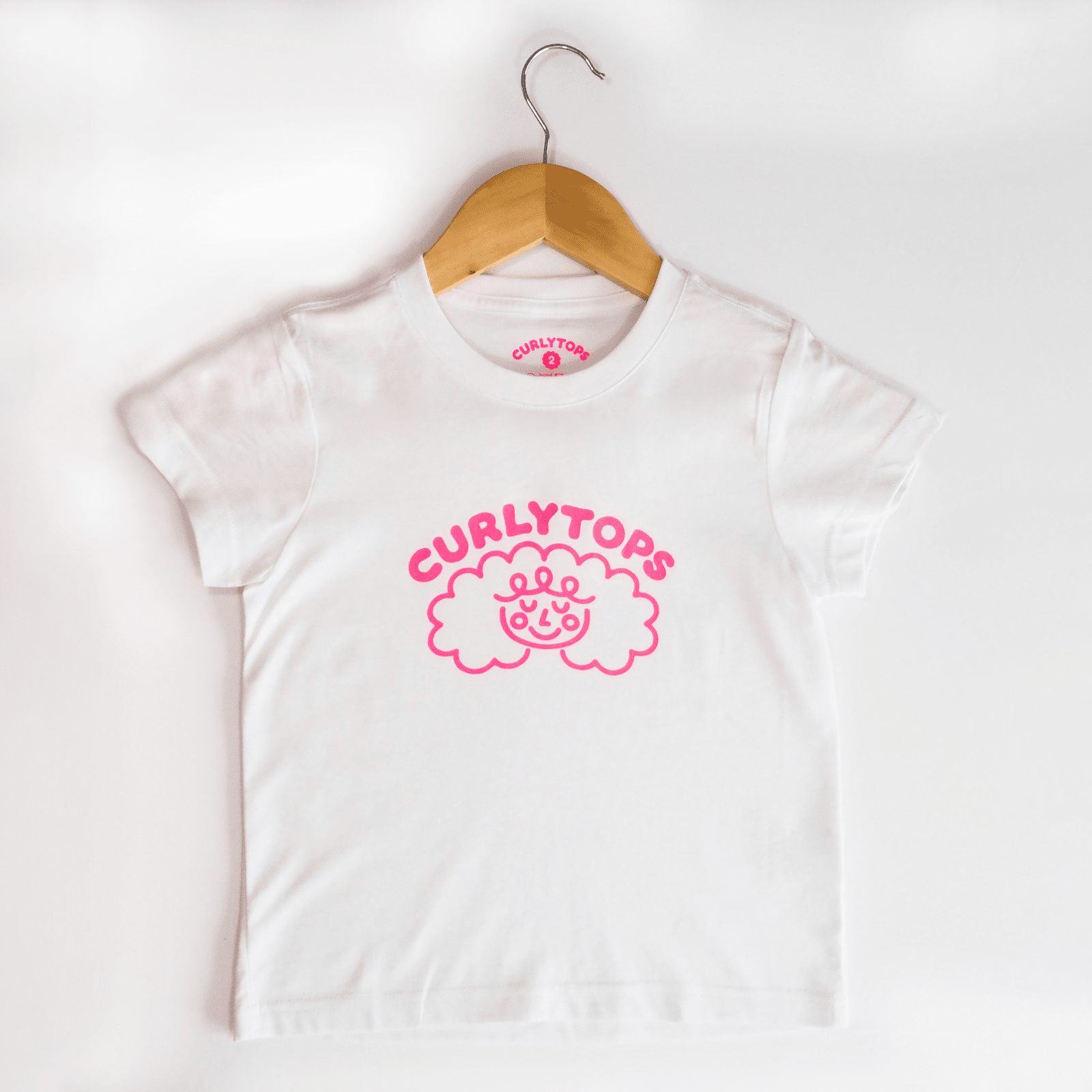 Curlytops White T-shirt for people with Curly Hair