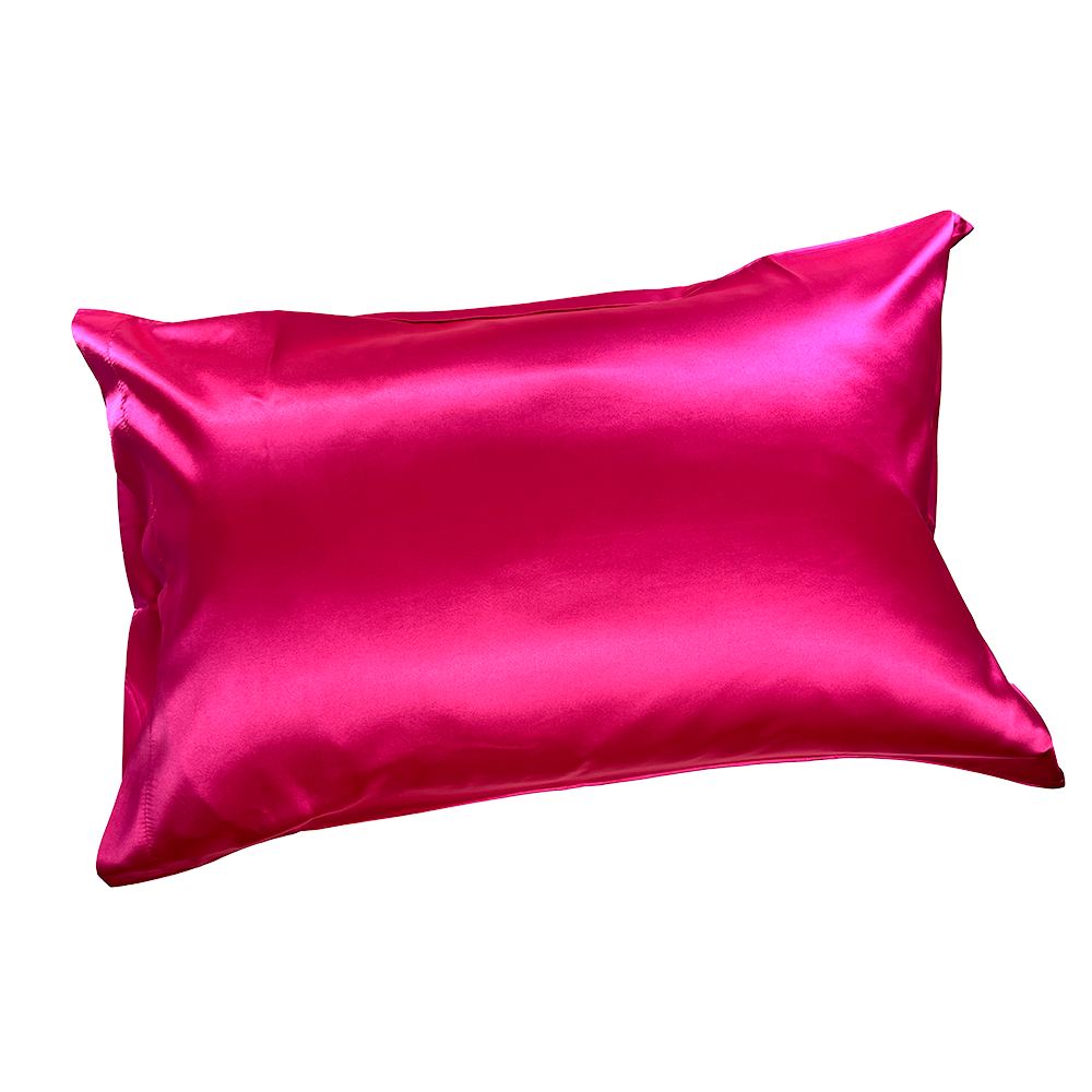 Pink satin pillowcase