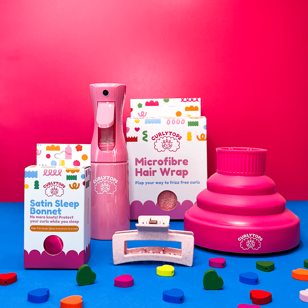 Pink curly hair kit