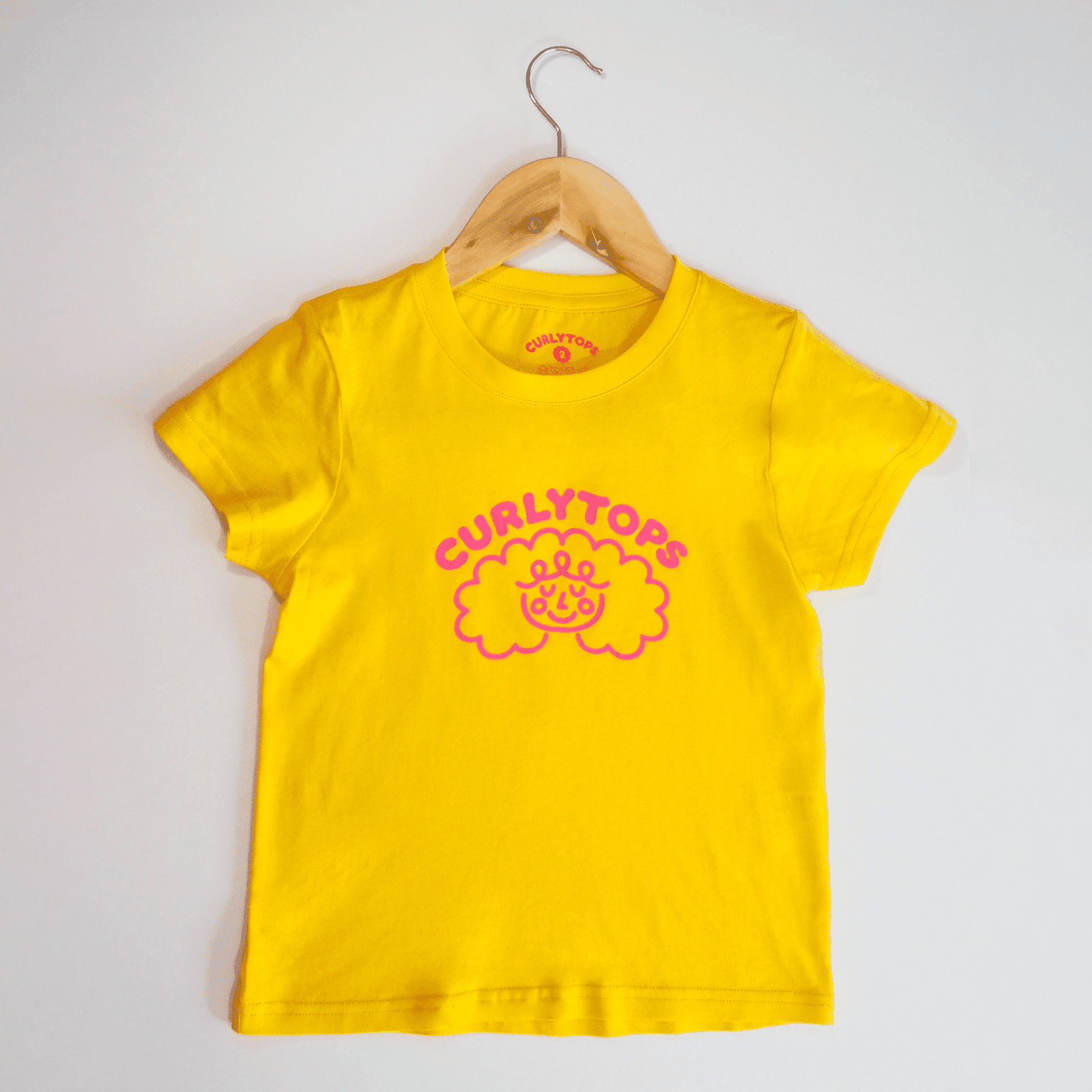 Curlytops Yellow T-shirt for people with Curly Hair