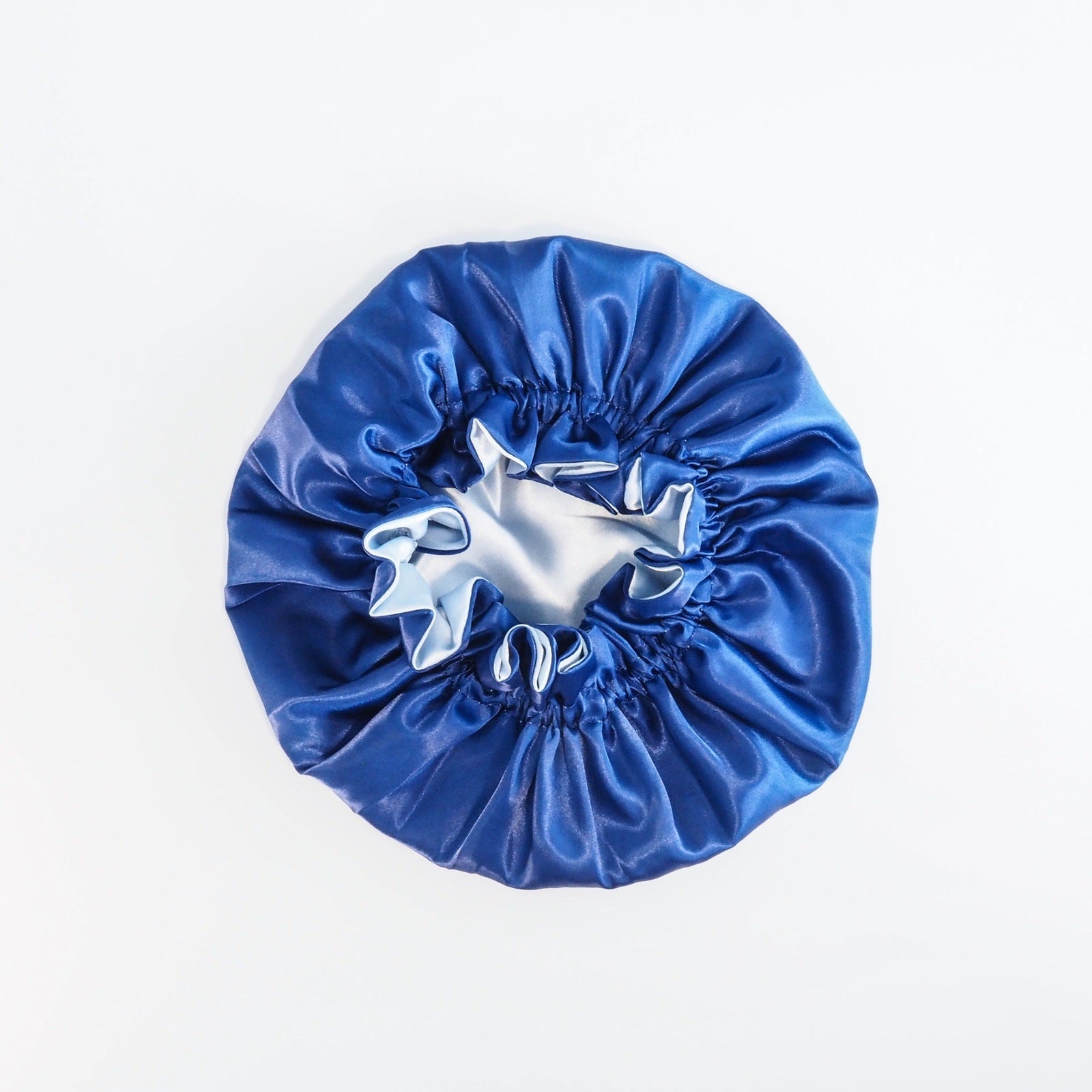 Curlytops Blue Satin Curl Protection Sleeping Bonnet