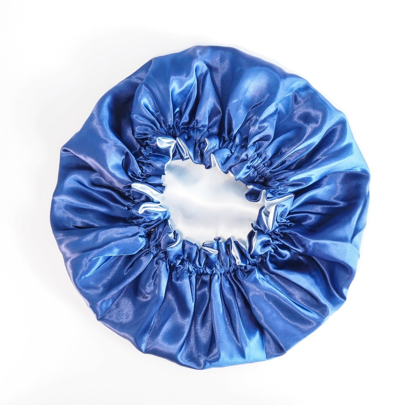 Curlytops Blue Satin Curl Protection Sleeping Bonnet